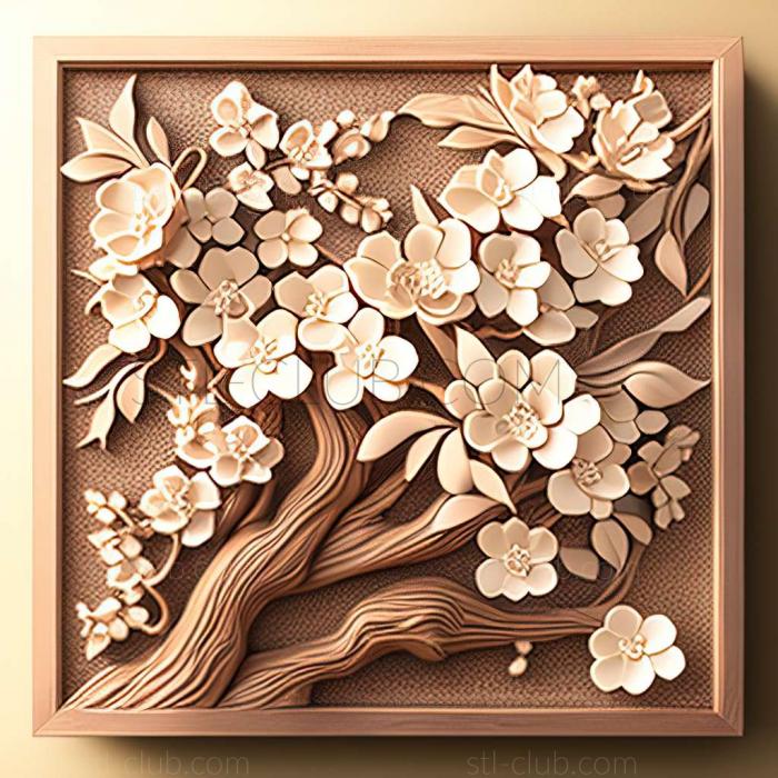 3D model cherry blossoms (STL)